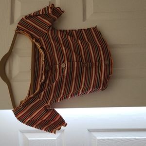 Ambiance cropped top multicolored stripes, size medium from American Eagle